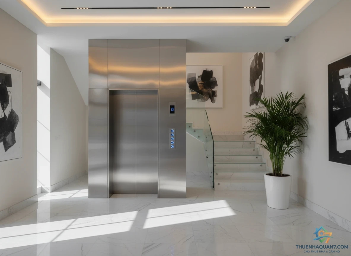 Mẫu nhà cho thuê có thang máy Quận 7 với thiết kế hiện đại và sang trọng