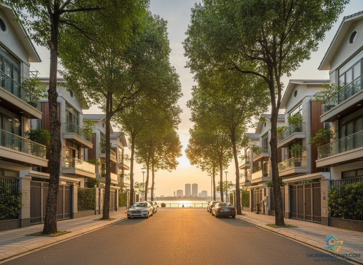 Cho thuê nhà Phường Phú Thuận Quận 7 không gian hiện đại gần sông Sài Gòn